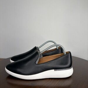 Johnston Murphy Dakota Shoes Women's 7 Black Leather Platform Loafer Sneakers